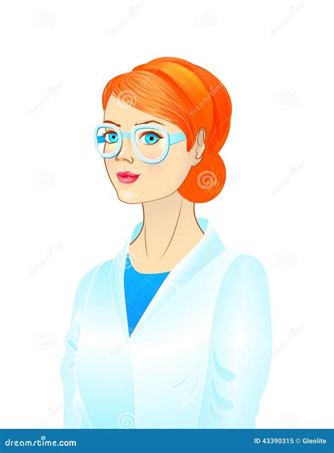 Portrait Of A Female Scientist Stock Illustration Illustration Of Medical Health 43390315