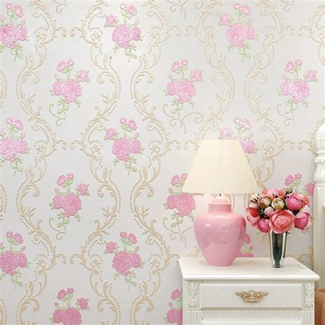 Country 3d Florals Wall Paper Roll Modern Wallpaper Embossed Textured