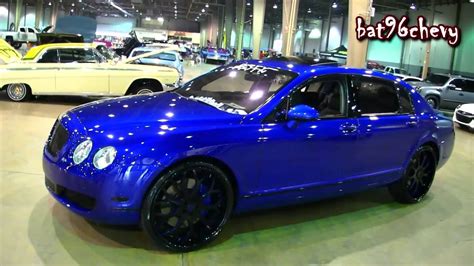 Wet 14 Candy Blue Bentley Flying Spur On 24 Forgiato Wheels 1080p