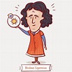 Astrónomo Nicolás Copérnico — Ilustración de stock | Scientist cartoon ...