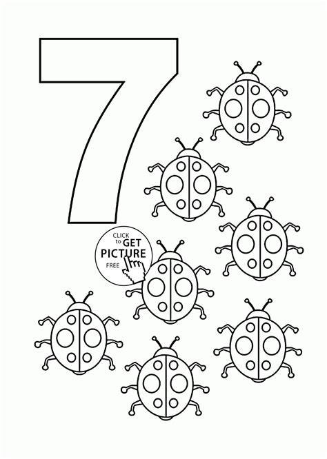 Number 7 Coloring Pages For Preschoolers My Coloring Books Pages