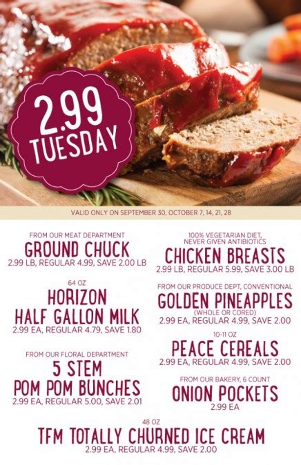 The Fresh Market New 299 Tuesday Specials Shopportunist