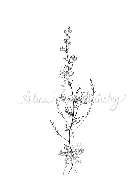 July Birth Flower Tattoo