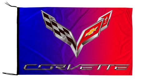 Chevrolet Corvette C7 Landscape Blue And Red Flag Banner 5 X 3 Ft 150