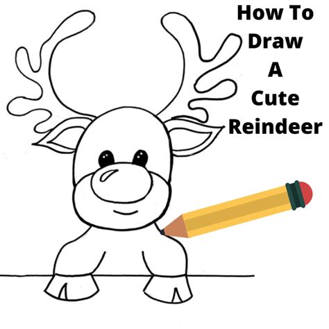 draw easy reindeer draw space