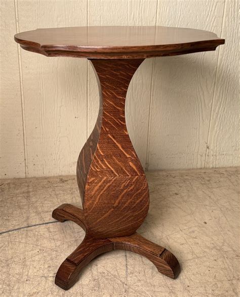 Low Shaped Oak Plant Stand Doug Schmitt Antiques