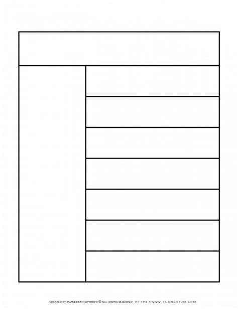 Graphic Organizer Templates One Column Seven Rows Chart Planerium
