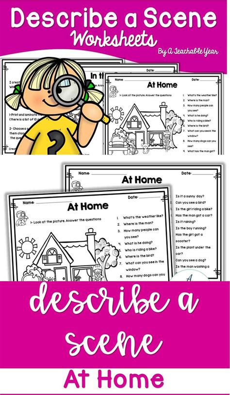 Describe A Scene Activity And Worksheets My House Student
