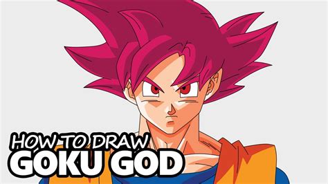 How To Draw Goku Super Saiyan God Dragon Ball Z Easy Step By Step Drawing Tutorial Youtube