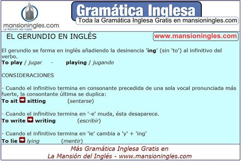 Gerunds In English Spelling Rules Gerundios En Ingles Reglas De Images