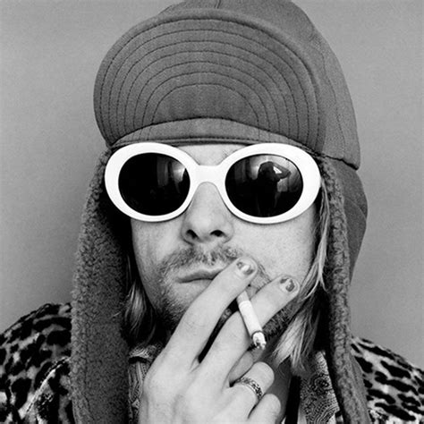 Nirvana Kurt Cobains 90s Style White Oval Sunglasses Men Women Retro