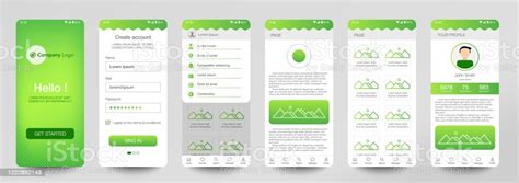 Design Of Mobile App Ui Ux Gui Set Of User Registration Screens With
