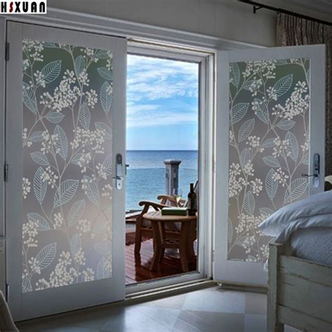 Privacy Decorative Static Window Film Pvc Frosted Flower Fruit Self