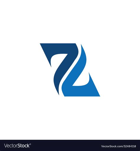 Initial Letter Z Or Zz Logo Design Template Vector Image