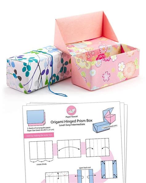 Origami Ideas Origami Box With Hinged Lid Instructions