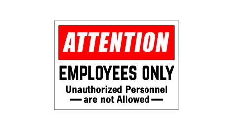 Employee Only Signs