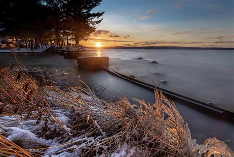 Cut River Dam Icicle Sunset Photograph By Ron Wiltse
