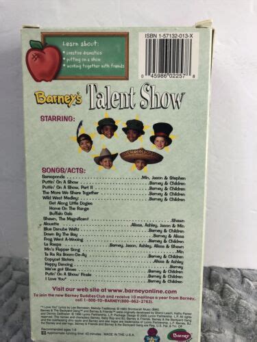 Barney Talent Show Classic Collection Vhs Ebay