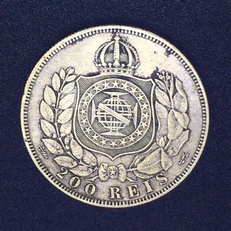 Moeda 200 Réis 1867 Prata 3º Sistema 2º Tipo Mbc Numismático