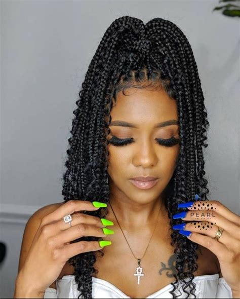 braid wigsboho box braided wig boho box braids short boho etsy box braids hairstyles for