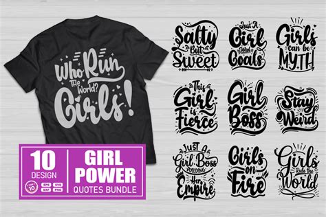 Girl Power Quotes Svg Bundle Girl Quotes Svgepsdxfpng Deeezy