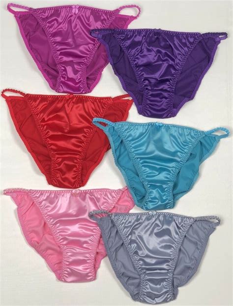 Lot Of 6 Satin Panties Includes A Pair In Each Of The Following Colors Fabric Polyester Shiny
