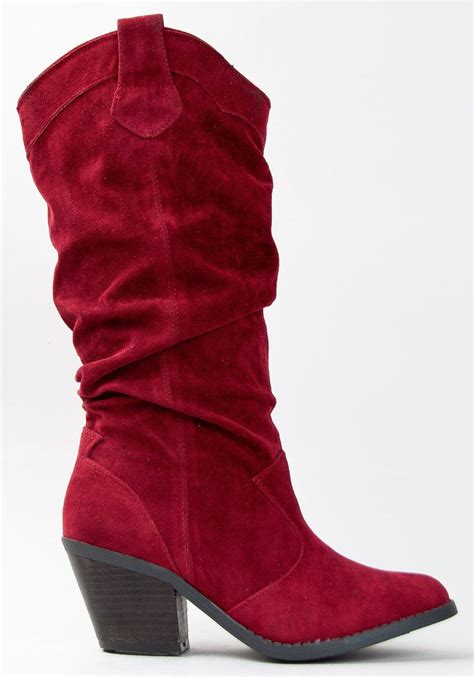 A Beautiful Deep Burgandy Red Gorgeous I Love Boots Suede Cowboy