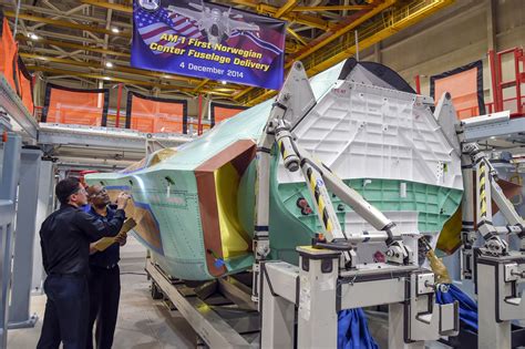 Northrop Grumman F 35 Assembly Line Delivers First Center Fuselage For