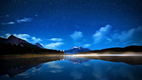Blue Lake At Night Wallpaper Full Hd 0gm · World Desktop