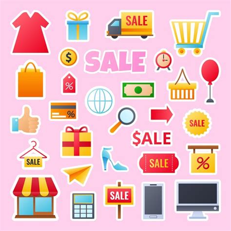 Premium Vector Collection Of Sale And Shopping Stickers Modern