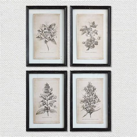 Botanical Stems Framed Wall Art Set Of 4 Framed Floral Prints
