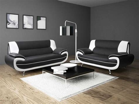 Model Sofa Ruang Tamu Hitam Putih White Fabric Sofa White Leather