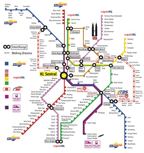 Kuala Lumpur Public Transport Train Map