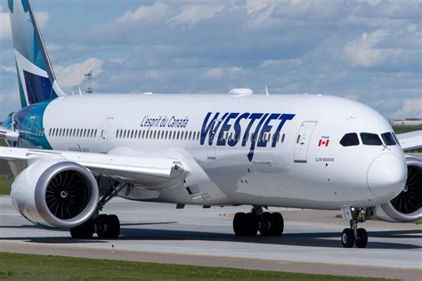 Westjet 787 Dreamliner Taxiing After A Trip From London Gatwick To