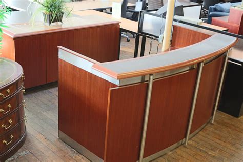 Wall Goldfinger Cherry Arc Reception Desk • Peartree Office Furniture