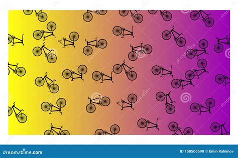 Colorful Background With Many Bicycles Vector Illustration Stock