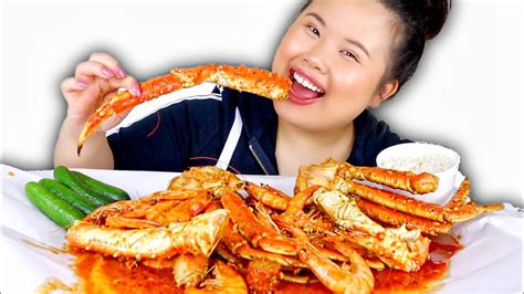 Be sure not to steam them too long or you can overcook them. KING CRAB LEGS + GIANT SHRIMP SEAFOOD BOIL MUKBANG 먹방 ...
