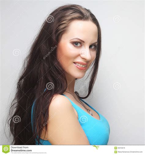 Beautiful Woman With Big Happy Smile Stock Image Image Of Natural Female 56316679