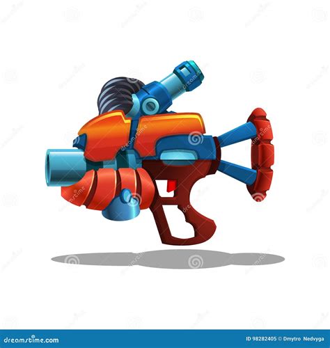 Cartoon Retro Space Blaster Ray Gun Laser Weapon Stock Vector