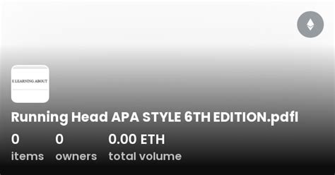 Running Head Apa Style 6th Editionpdfl Collection Opensea