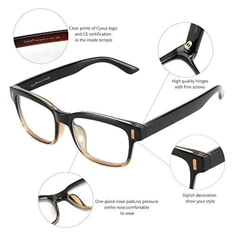 Cyxus Blue Light Blocking Computer Glasses For Anti Eye Strain Uv Clear Lens Eyewear Women Men