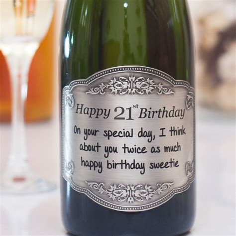 Personalised 21st Birthday Champagne With Pewter Label By Tsonline4u