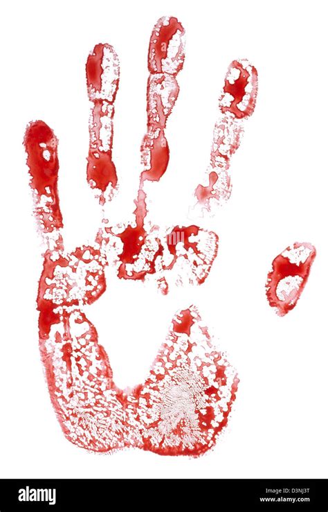 Isolated Bloody Handprint On Glass Stock Photo Alamy