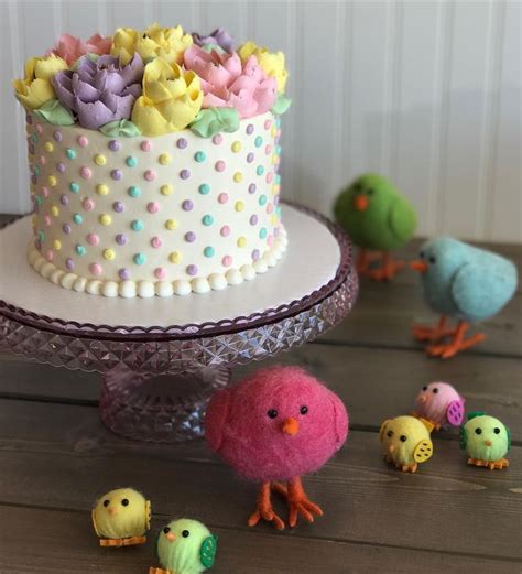 I used delicious chocolate cake, homemade raspberry filling and cream. Easter pastel buttercream cake | White flower cake shoppe, Flower cake, Cake decorating