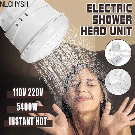 W V V Electric Shower Head Instant Water Heater Adjustable Temperature Bath Shower