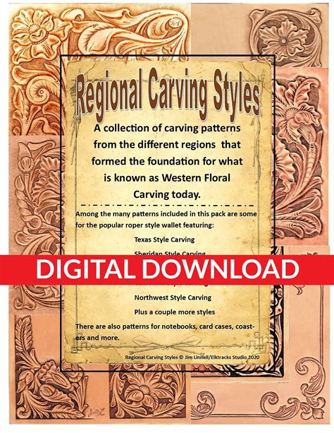 Regional Carving Style Patterns For Leather Carving By Jim Linnell