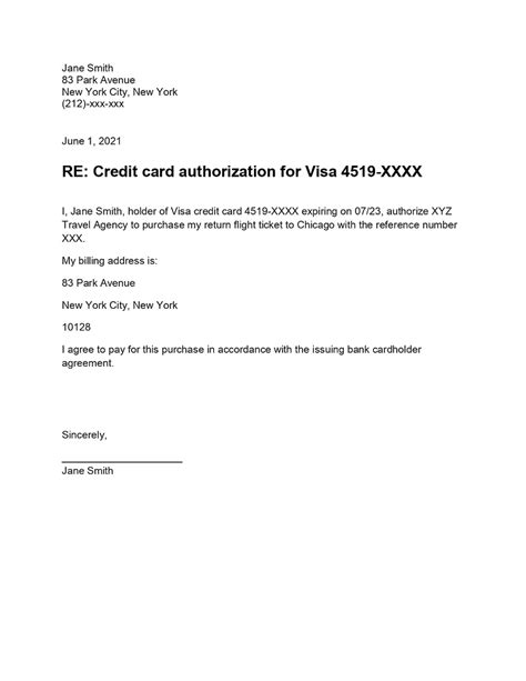 How To Write A Credit Card Authorization Letter With Sample
