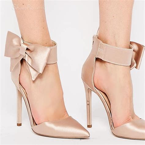 Fashion Bowknot Stiletto Heel Sandals Cute Shoes Me Too Shoes Nude