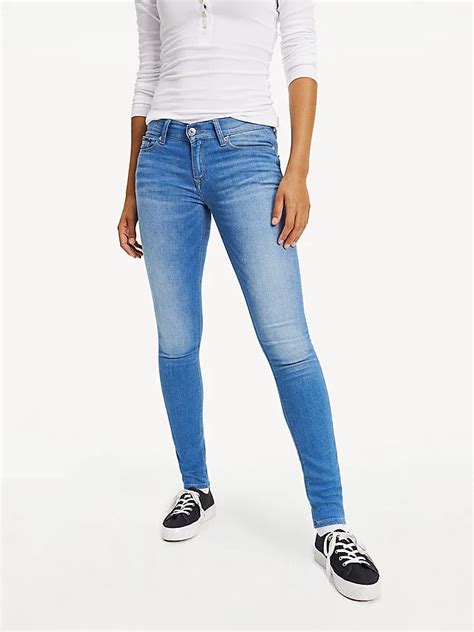 Faded Mid Rise Stretch Jeans Denim Tommy Hilfiger