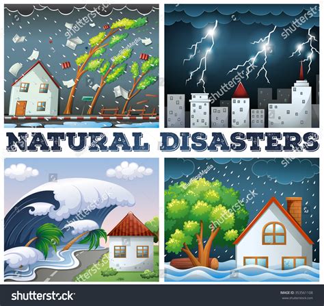 Four Natural Disasters Images Stock Photos And Vectors Shutterstock